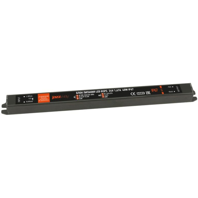 Блок питания для светодиодной ленты JAZZWAY PRO 40Вт 1,67А 24В IP67 BSPS 5018495
