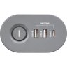 Удлинитель JAZZWAY ETD-03U-150-gy 5059559 3х1,5м на струбцине с заземлением с выкючателем 3 USB выхода (2А+1С) IP20 ПВС 3х1 (3х1,5)